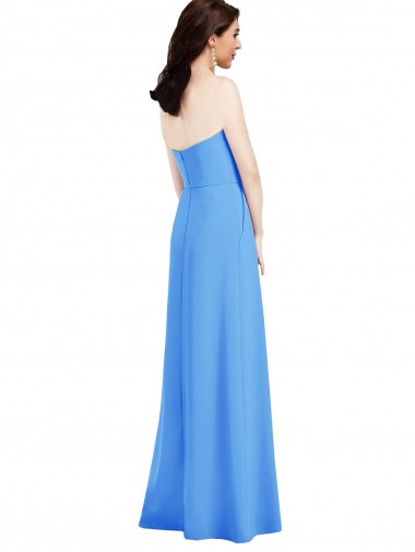 Azul Verde pavo real Trompeta Sin tirantes Crepé Elástico Largo Vestidos de dama de honor / Vestidos de fiesta