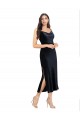 Azul marina oscuro Columna Midi Terciopelo Elástico Corto Formales Vestidos de dama de honor / Vestidos de fiesta / Vestidos de cóctel Asequibles