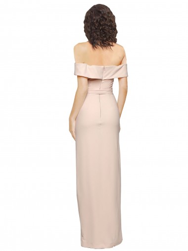 Sirena Hombros Descubiertos Crepé Elástico Largo Formales Vestidos de dama de honor / Vestidos de fiesta