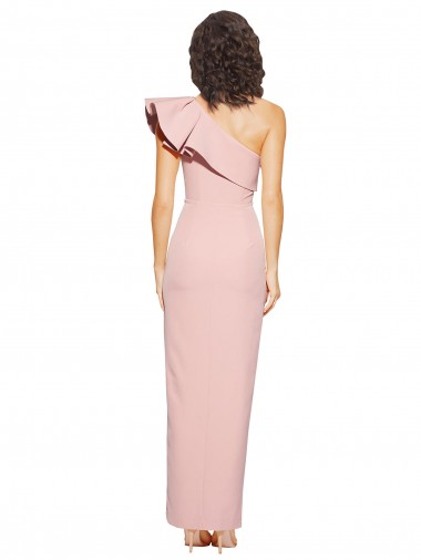 Cubierta Un Hombre Crepé Elástico Largo Formales Vestidos de dama de honor / Vestidos de fiesta