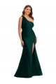Evergreen Sirena Un Hombre Satén sedoso Largo Formales Vestidos de dama de honor / Vestidos de fiesta Asequibles