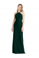 Evergreen Trompeta Halter Gasa Largo Vestidos de dama de honor Asequibles