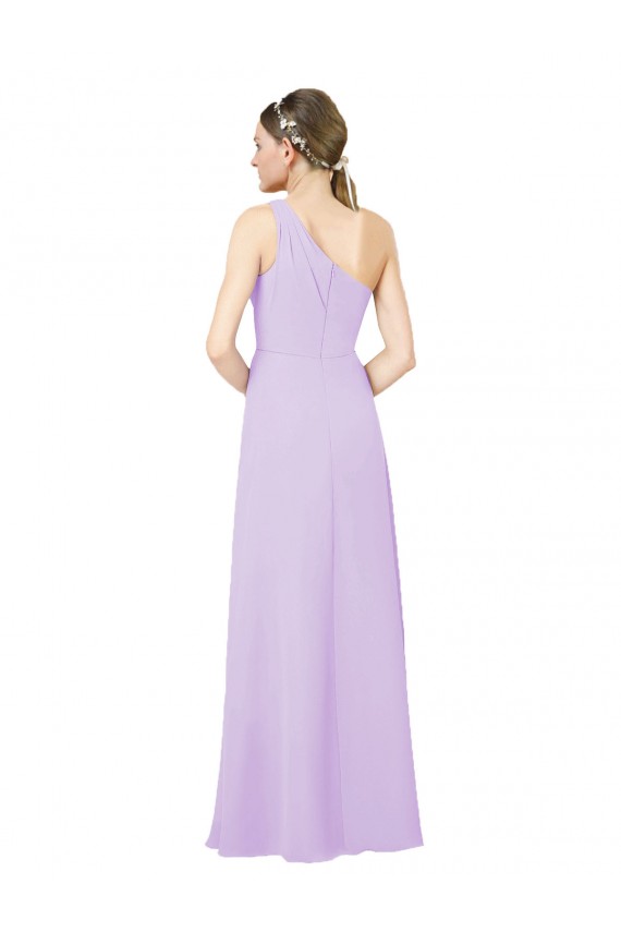 Lila Cubierta Un Hombre Gasa Largo Formales Vestidos de dama de honor / Vestidos de noche Asequibles