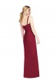 Lila Sirena Tirantes espagueti Cuello en V Sin tirantes Gasa Largo Vestidos de dama de honor Asequibles