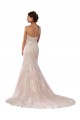 Marfil & Champán Sirena Tirantes espagueti Cola capilla Encaje Boho Vestidos de novia Asequibles