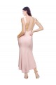 Rosa Cubierta Cuello Alto Midi Crepé Elástico Corto Asimétrico Formales Vestidos de dama de honor / Vestidos de fiesta / Vestidos de cóctel Asequibles