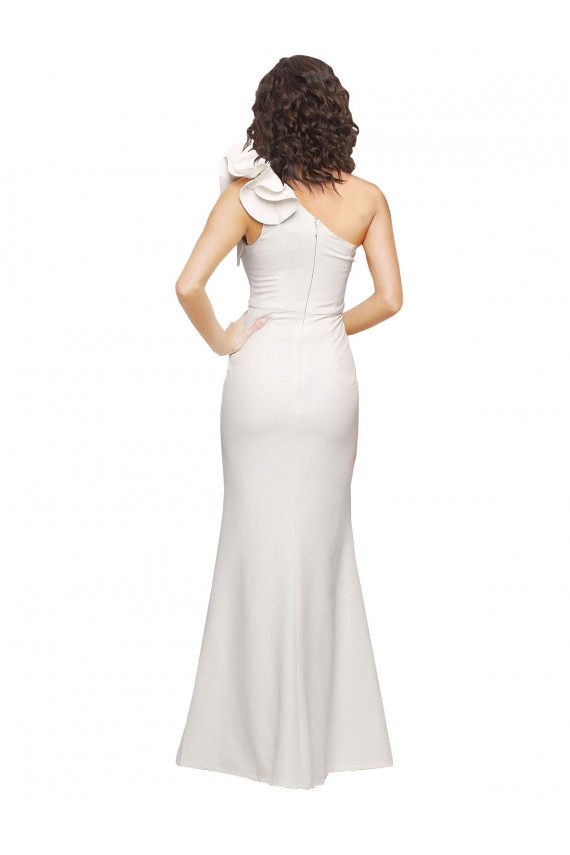 Marfil Cubierta Un Hombre Crepé Elástico Largo Formales Vestidos de dama de honor / Vestidos de fiesta Asequibles