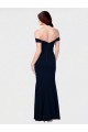 Marfil Sirena Hombros Descubiertos Crepé Elástico Largo Formales Vestidos de dama de honor / Vestidos de fiesta Asequibles
