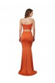 Naranja Sirena Sin tirantes Spandex Largo Formales Vestidos de dama de honor / Vestidos de fiesta Asequibles