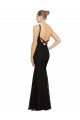 Negro Cubierta Cuello joya Encaje Largo Vestidos de dama de honor Asequibles