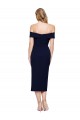 Azul marina oscuro Sirena Hombros Descubiertos Midi Crepé Elástico Corto Formales Vestidos de dama de honor / Vestidos de fiesta / Vestidos de cóctel Asequibles