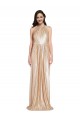 Oro Cubierta Halter Cuello Alto Lentejuela Largo Formales Vestidos de dama de honor / Vestidos de fiesta Asequibles