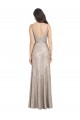 Plata Cubierta Cuello en V Cuello Alto Lentejuela Lentejuelas brillantes Largo Formales Vestidos de dama de honor / Vestidos de fiesta Asequibles