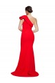 Rojo Cubierta Un Hombre Barrer tren Crepé Elástico Largo Vestidos de dama de honor / Vestidos de fiesta Asequibles