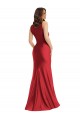 Rojo Sirena Cuadrado Satén sedoso Largo Formales Vestidos de dama de honor / Vestidos de fiesta Asequibles