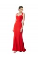 Rojo Sirena Cuello Alto Crepé Elástico Largo Formales Vestidos de dama de honor / Vestidos de fiesta Asequibles