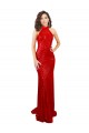 Rojo Sirena Halter Cuello Alto Lentejuela Largo Formales Vestidos de dama de honor / Vestidos de fiesta Asequibles