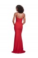 Rojo Sirena Tirantes espagueti Crepé Elástico Largo Formales Vestidos de dama de honor / Vestidos de fiesta Asequibles