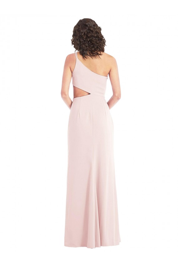 Rosa Trompeta Un Hombre Crepé Elástico Largo Formales Vestidos de dama de honor / Vestidos de fiesta Asequibles