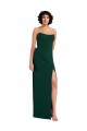 Verde Midnight Cubierta Cucharón Sin tirantes Crepé Elástico Largo Formales Vestidos de dama de honor / Vestidos de fiesta Asequibles