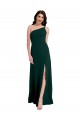 Verde Midnight línea A Un Hombre Crepé Elástico Largo Formales Vestidos de dama de honor / Vestidos de fiesta Asequibles