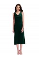 Verde oscuro Cubierta Midi Terciopelo Elástico Corto Vestidos de dama de honor / Vestidos de fiesta / Vestidos de cóctel Asequibles