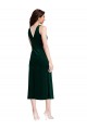Verde oscuro Cubierta Midi Terciopelo Elástico Corto Vestidos de dama de honor / Vestidos de fiesta / Vestidos de cóctel Asequibles