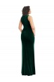Verde oscuro Trompeta Cuadrado Terciopelo Elástico Largo Vestidos de dama de honor / Vestidos de fiesta Asequibles