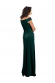 Verde oscuro línea A Cuadrado Terciopelo Elástico Largo Formales Vestidos de dama de honor / Vestidos de fiesta Asequibles