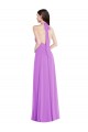 Violeta línea A Halter Gasa Largo Formales Vestidos de dama de honor / Vestidos de noche Asequibles