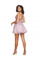 línea A Cuello en V Corto Tul Corto Vestidos de dama de honor / Vestidos de cóctel / Vestidos para homecoming Asequibles