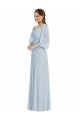 línea A Hombros Descubiertos Gasa Largo Formales Vestidos de dama de honor / Vestidos de noche Asequibles