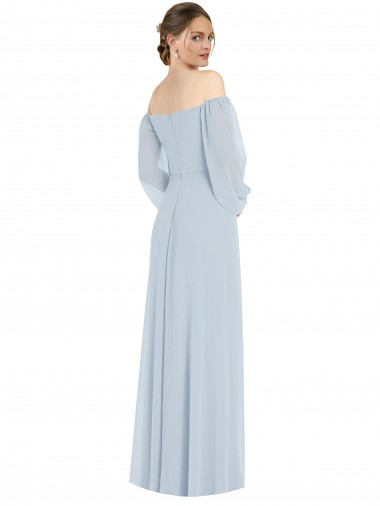 línea A Hombros Descubiertos Gasa Largo Formales Vestidos de dama de honor / Vestidos de noche